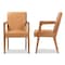 Baxton Studio Andrea Mid-Century Modern Tan Faux Leather and Walnut Brown Finished Wood 2-Piece Armchair Set 182-11401-Zoro - alternate 6